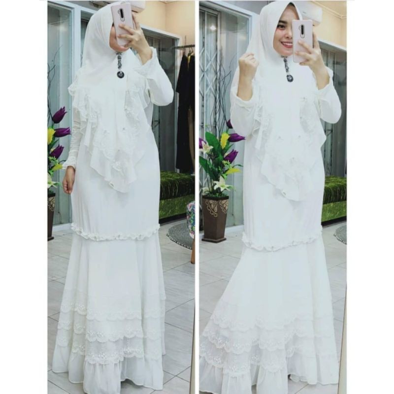 gamis putih/ duyung putih /gamis duyung putih