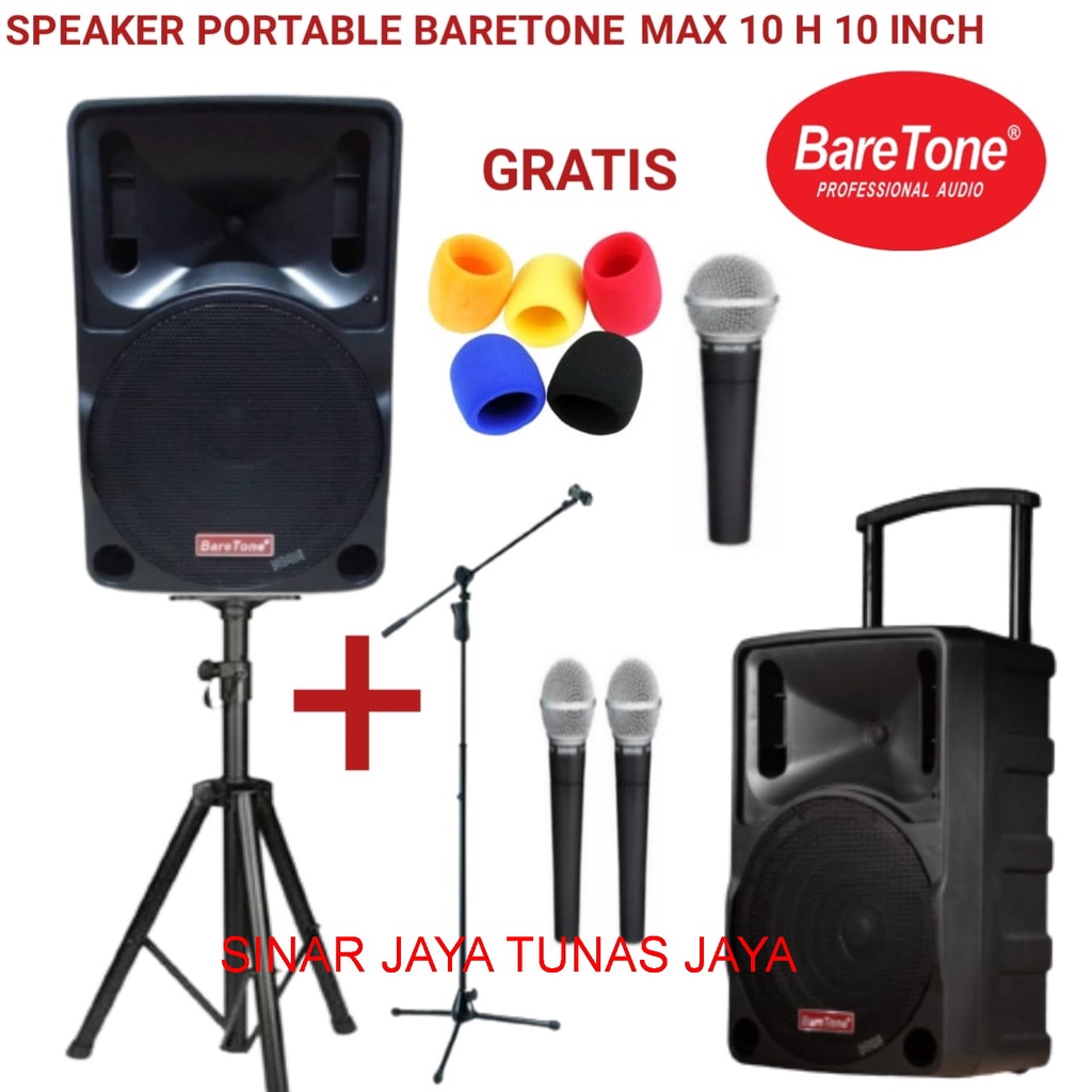 SPEAKER PORTABLE BARETONE MAX 10H  10 INCHI ORIGINAL