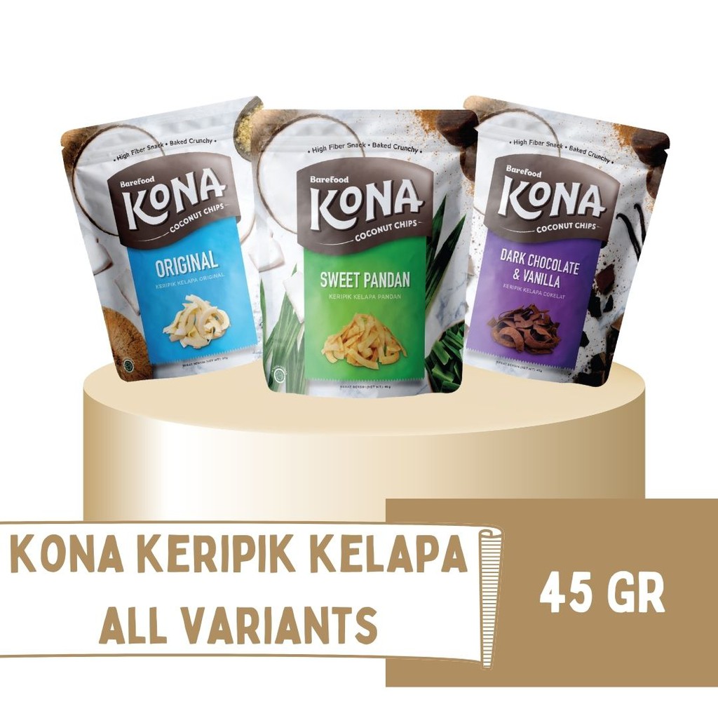 

Kona Keripik Kelapa 45 gram - Keripik Buah - Dipanggang - Bebas Gluten - Snack Sehat