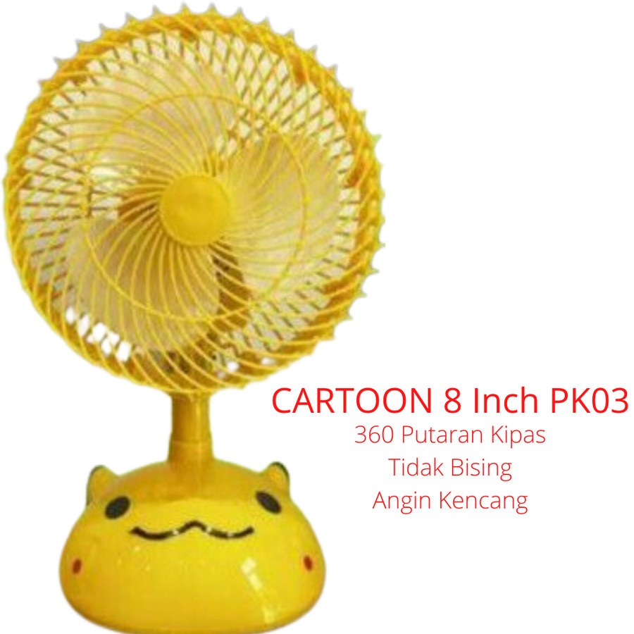 Desk Fan Arashi Karakter Pikachu PK03 Kipas Angin Meja Character 8 Inch Pikachu Arashi 8&quot; PK-03 Pokemon