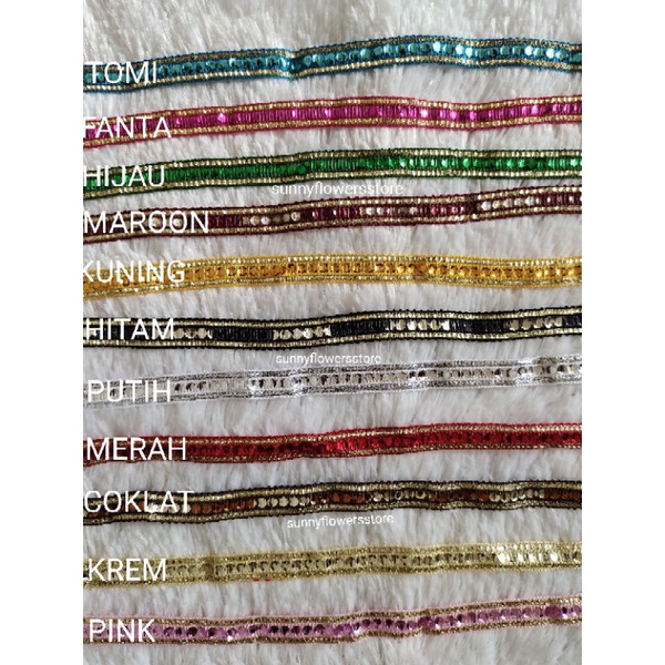 RENDA INDIA MOTIF  PAYET LEBAR 1 CM ISI 17 YARD