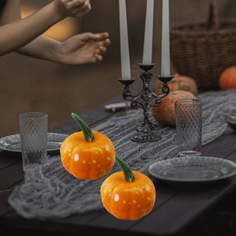 16pcs Labu Mini Buatan Untuk Halloween Thanksgiving
