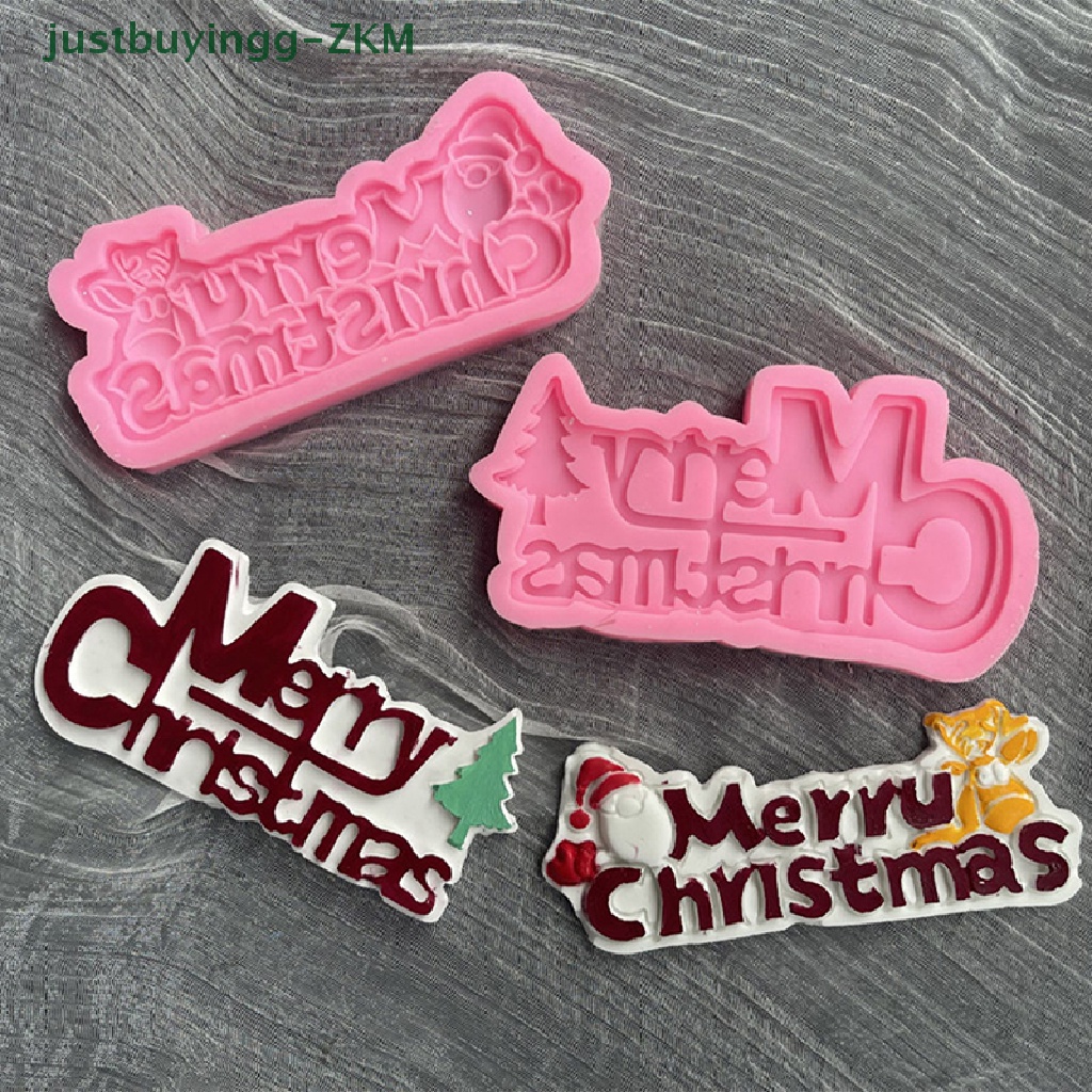 1 Pc Cetakan Kue / Coklat Bahan Silikon Desain Alfabet Natal