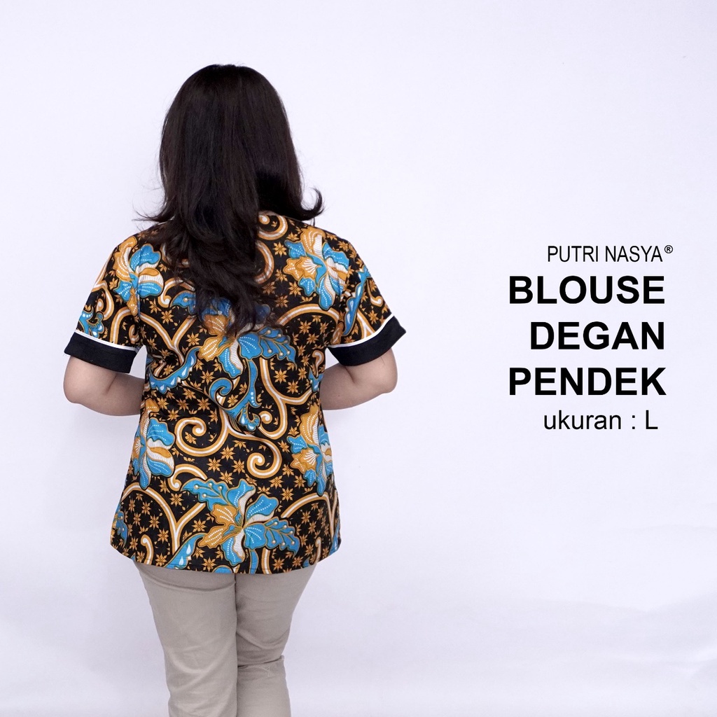 Atasan Batik Jumbo Wanita Kerja Blouse Big Size Batik Wanita S-M-L-XL-2L-3L-4L-5L-6L-7L Blus Jumbo Kerja Seragam Batik / Atasan Batik Kantor Model Terbaru / Pakaian Batik Kekinian Bahan Katun Formal LD 140 / Pakaian Super Big Wanita