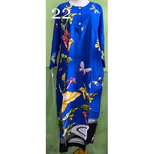 DASTER PENDEK LENGAN 3/4 LD 115CM KENCANA UNGU LABEL BIRU-22