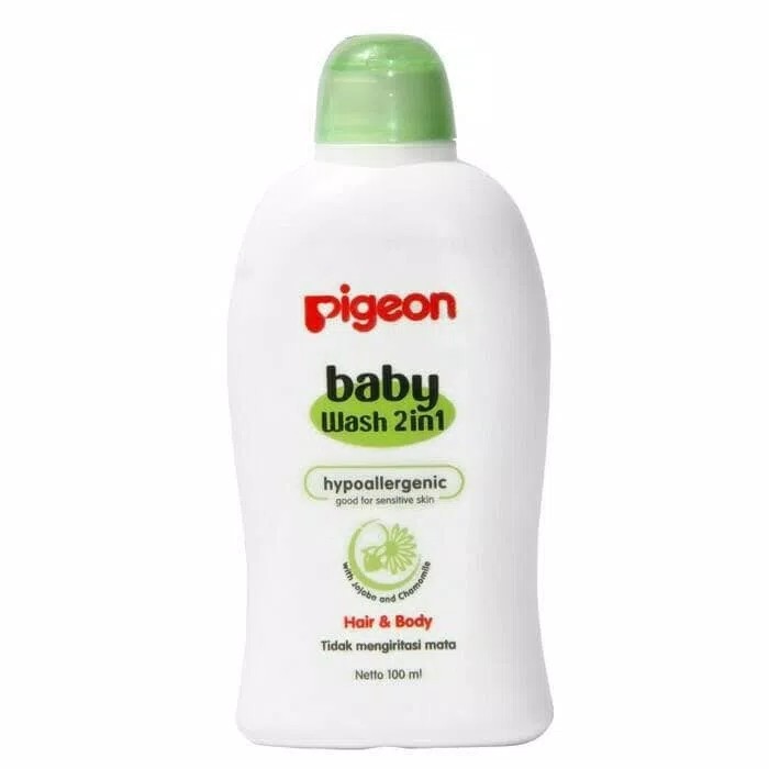 Pigeon Baby Wash 2in1 Hair and Body Hypoalergenic Travel Pack 100ml / Sabun Mandi Bayi Liquid Soap / Shampoo Bayi Travel Pack Newborn Baby