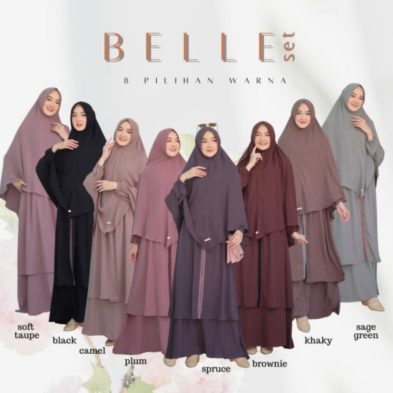 BELLE SET BY SHAHIA SYAR'I (GAMIS, KHIMAR, CADAR) BISA COD