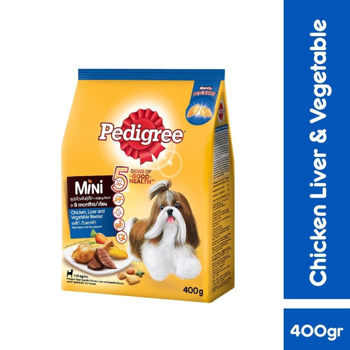 Pedigree Mini 400gr Chicken Liver Vegetable Makanan Anjing Kering 400g