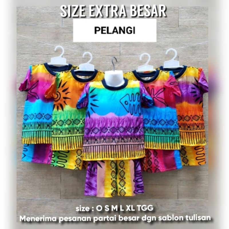 [SIZE EXTRA BESAR] SETELAN ANAK PANTAI BAHAN OKE BANGET----&gt; LEHER KAOS