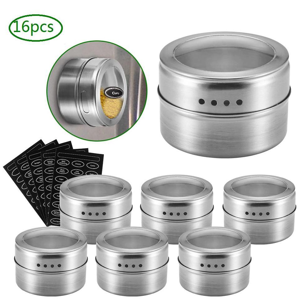 Grab Medan Tempat Bumbu Makanan Magnetic Spice Jar Storage Container Leten C121 - Silver