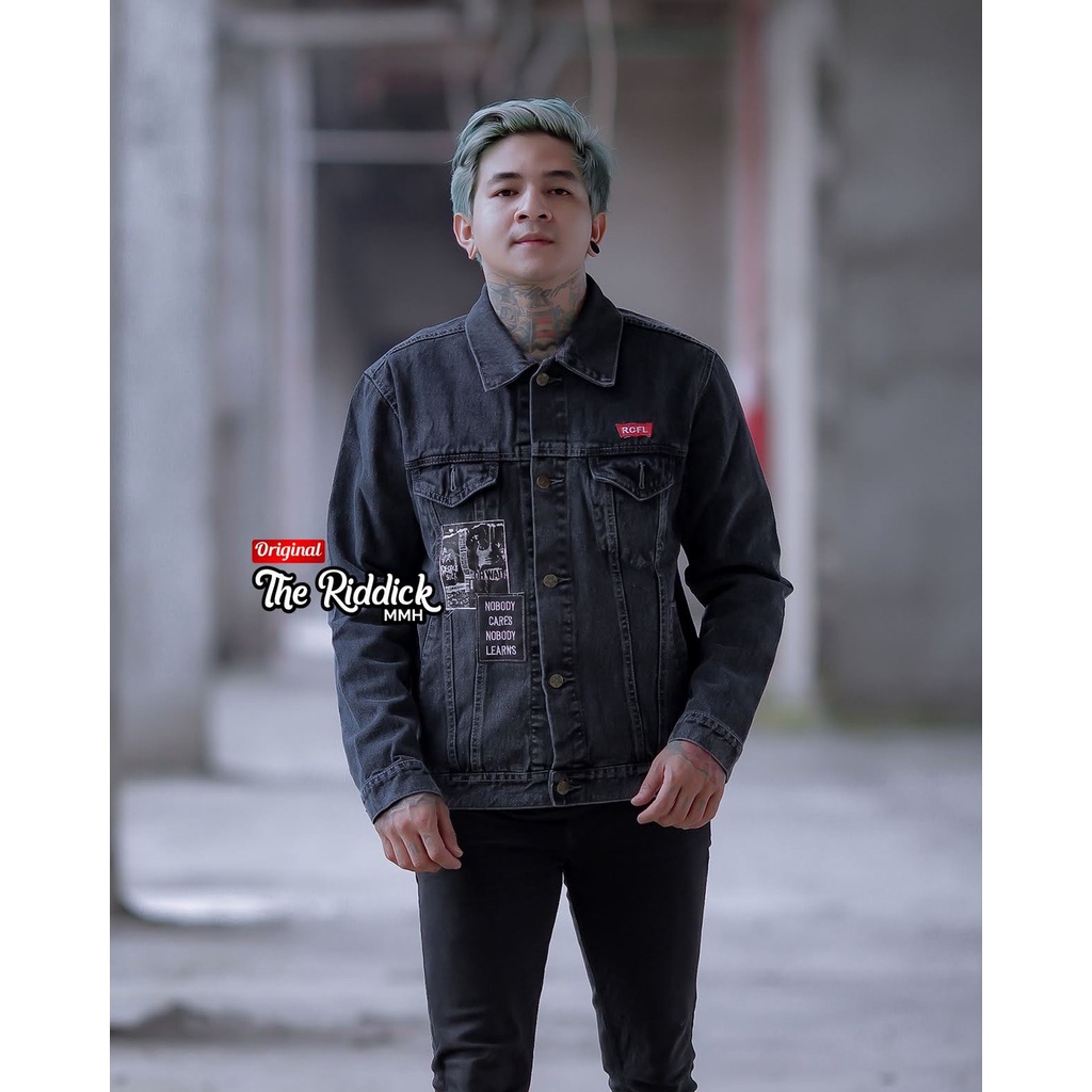 Jaket Jeans Denim / Jaket Denim Coret / Jaket Sandwash Grafity / Jaket Jeans Sobek2