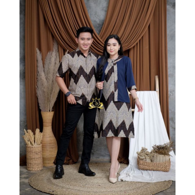 GROSIR BATIK COUPLE CP DRESS BOLERO