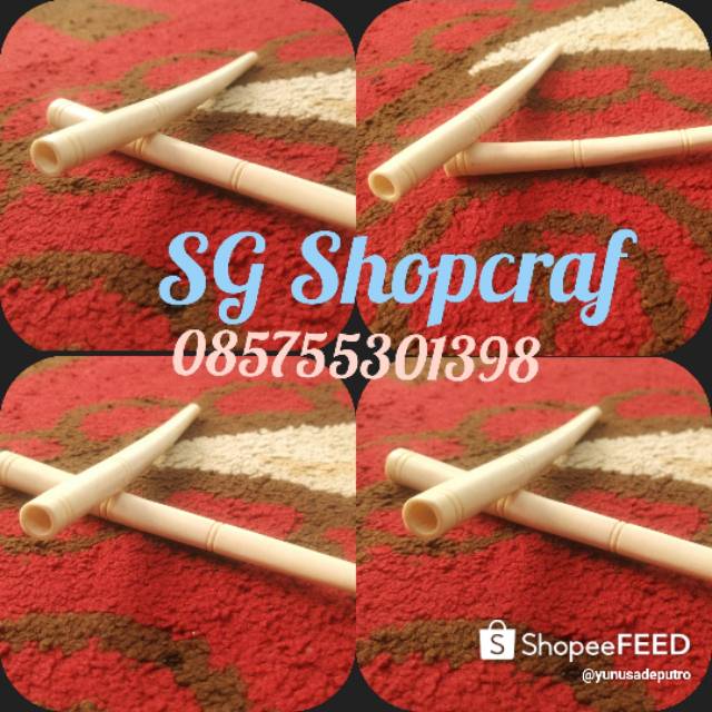 pipa rokok tulang bagus bergaris panjang 14 cm