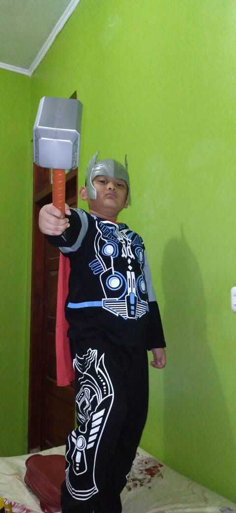 Kostum Anak Tor Lengkap Pakai Palu Dan Topeng / Baju Anak Tor Serta Mainan Palu