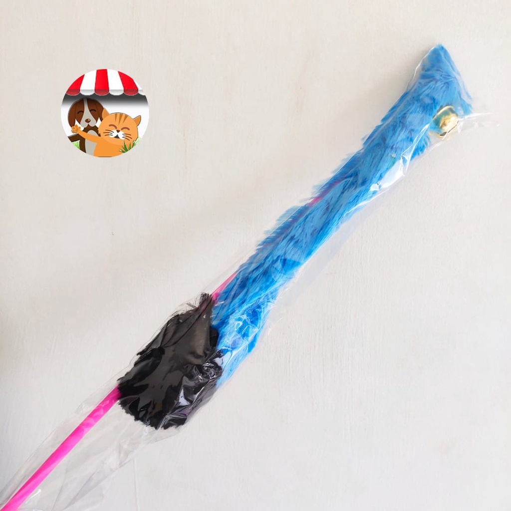 Mainan Kucing Pancingan Bulu Bulat Lonceng - Pancing Interaksi Cat Toy