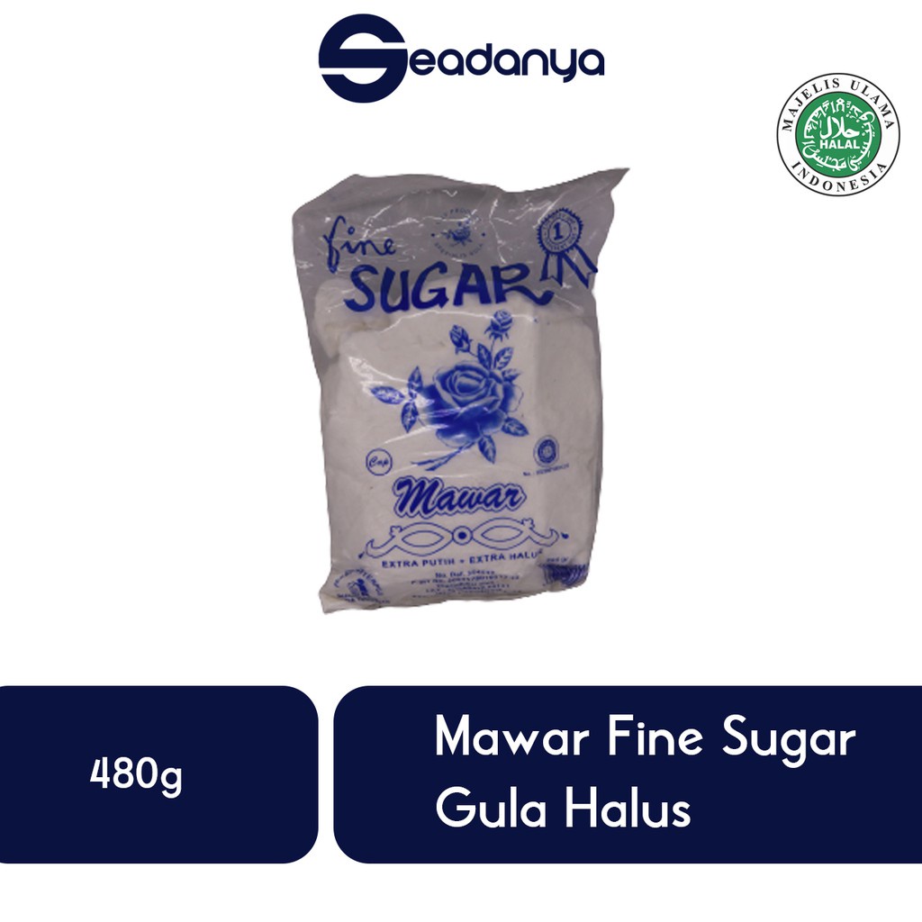 

Gula Halus Mawar 480 gr Biru Fine Sugar Halal BPOM