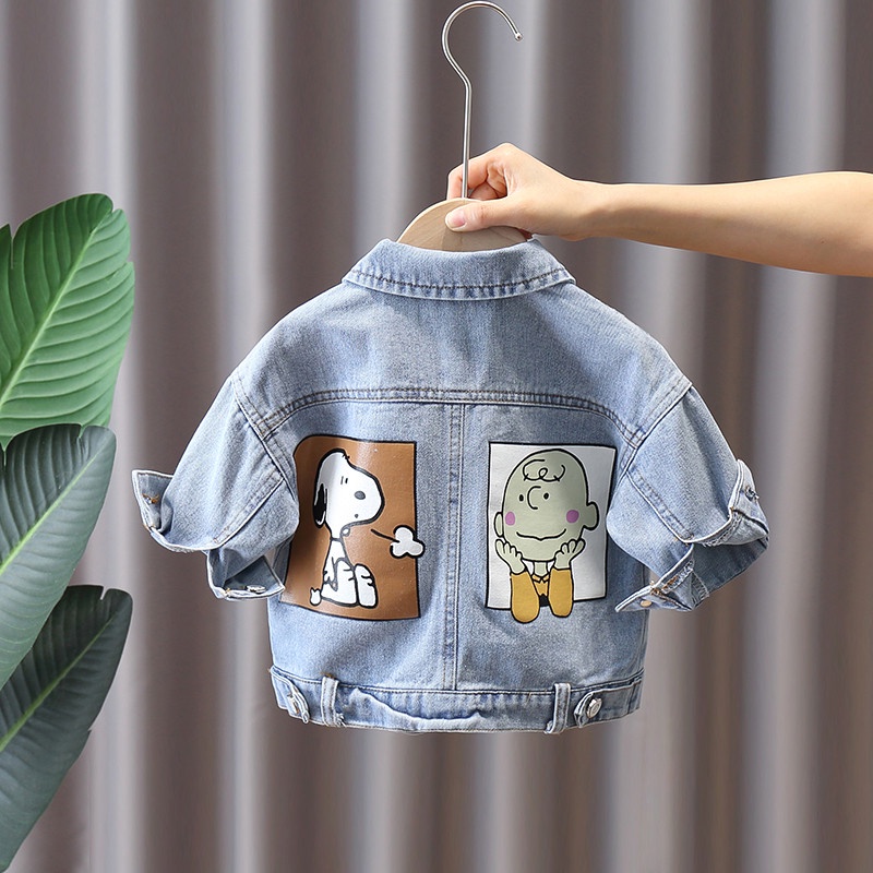 AJ-683 Jaket SNOOPY anak cewek import / Jaket anak cowok / Jaket jeans anak perempuan import / Blaze