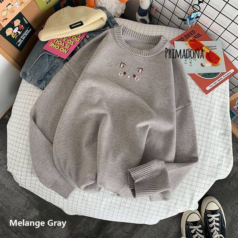 COD Sweatshirt Cat Bahan FleceTebal Ukuran L XL XXL