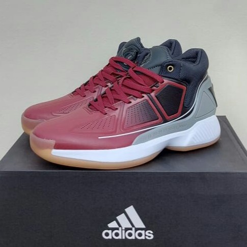 SEPATU BASKET ADIDAS D ROSE 10 MAROON GREY