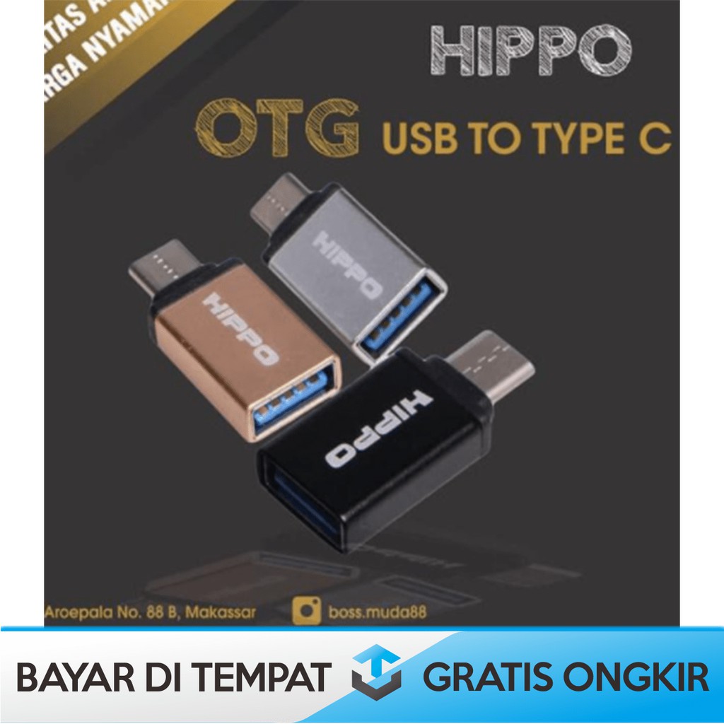 CONVERTER TYPE C HIPPO - ADAPTOR MICRO USB TO TYPE C - OTG MIKRO USB KE TYPE C UNTUK ANDROID SAMSUNG