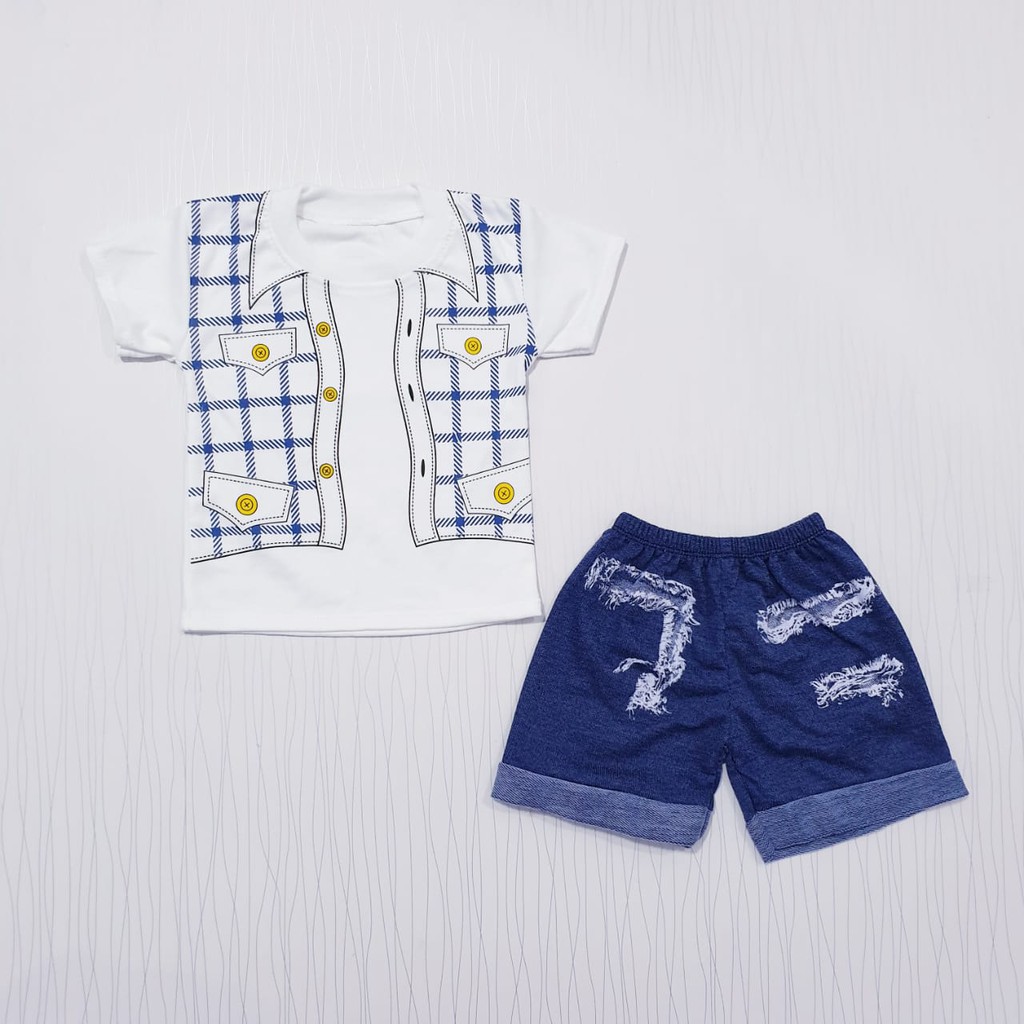 setelan pakaian anak laki-laki  daily / baju bayi casual rompi bahan katun