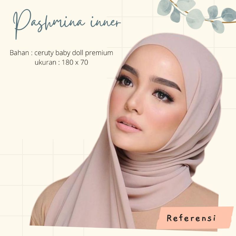 KERUDUNG PASHMINA INSTAN PLUS INNER 2 IN 1 CERUTY 180 X 75