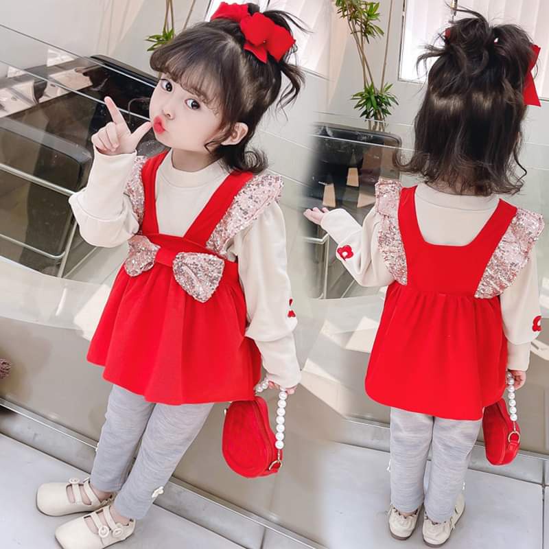 Setelan Anak Perempuan Outer Flower Sequin