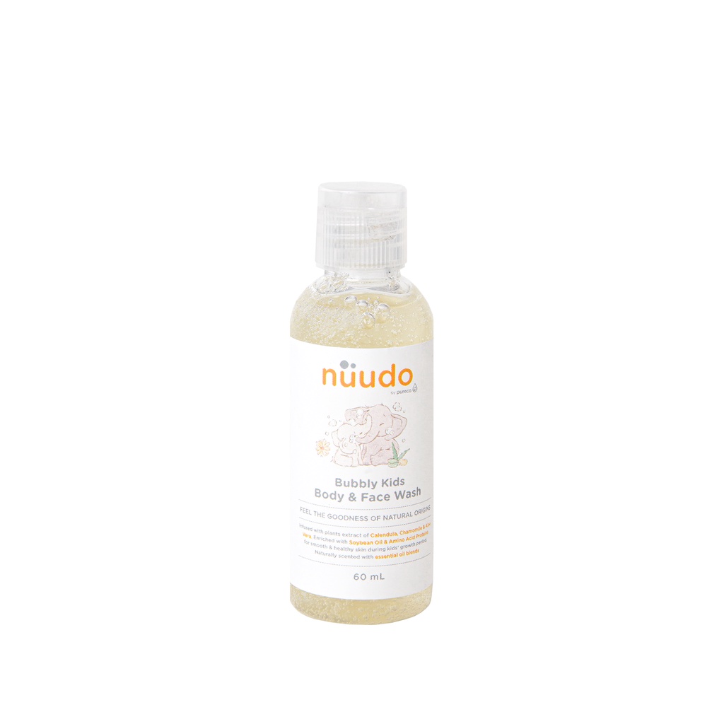 Nuudo Bubbly Kids Body &amp; Face / Sabun Shampoo Bayi Anak Travel Size 60ml