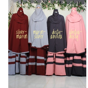 GAMIS SET KHIMAR CADAR PLAT 2 HILMA wolfis exclusive pet non busa niqobis purdah jilbab hijab syari