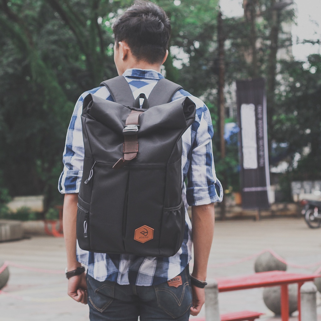 Xcloud x Arcio Tas Ransel Casual Pria Theo Black (FREE RAINCOVER)