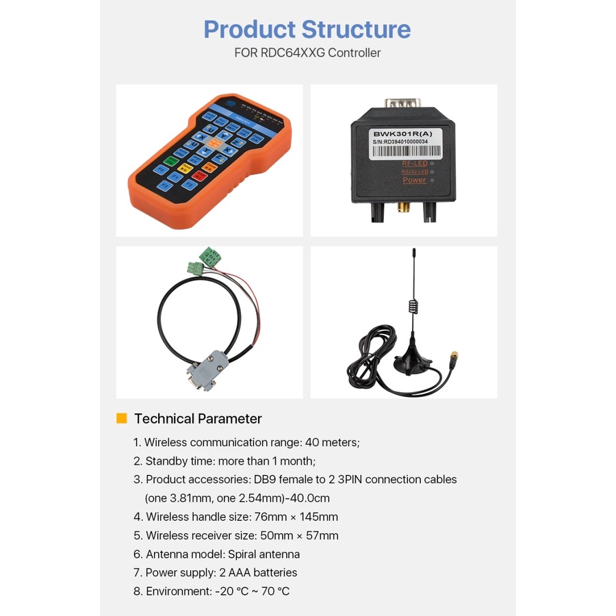 CO2 Laser Ruida Wireless Controller BWK301R Portable Cutting RDC 6442