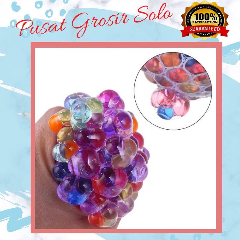 SQUISHY Mesh ball - AC 60 - Stress Ball mainan squishy squisy squishi squisi rainbow pelangi besar m