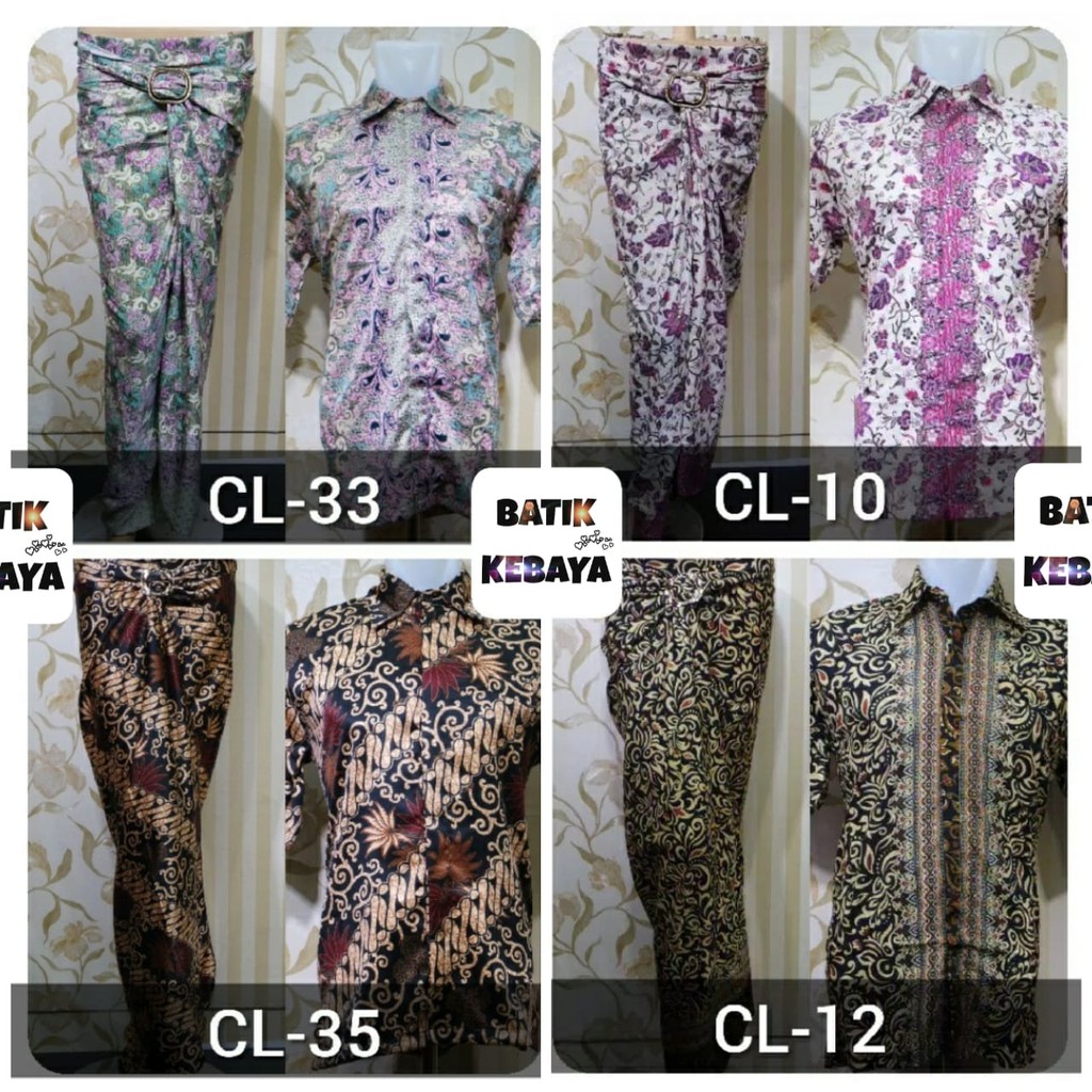 KEMEJA DAN ROK LILIT BATIK - SET COUPLE BATIK - BATIK KEBAYA COUPLE - BAJU KEMEJA BATIK - ROK BATIK