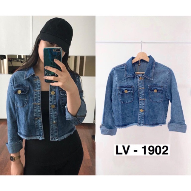 1KG MUAT 3PCS | JAKET CROP JEANS MILEA / JEANS CROP RAWIS SNOW / JAKET CROPTY HITS SELEBGRAM