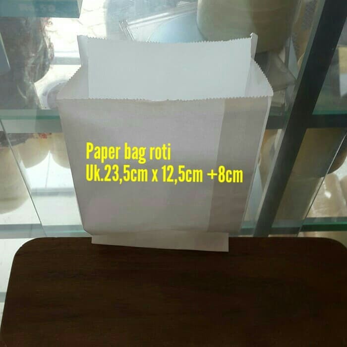 

MURAH Paper bag sedang/kantong kertas putih untuk roti, fried chicken, snack