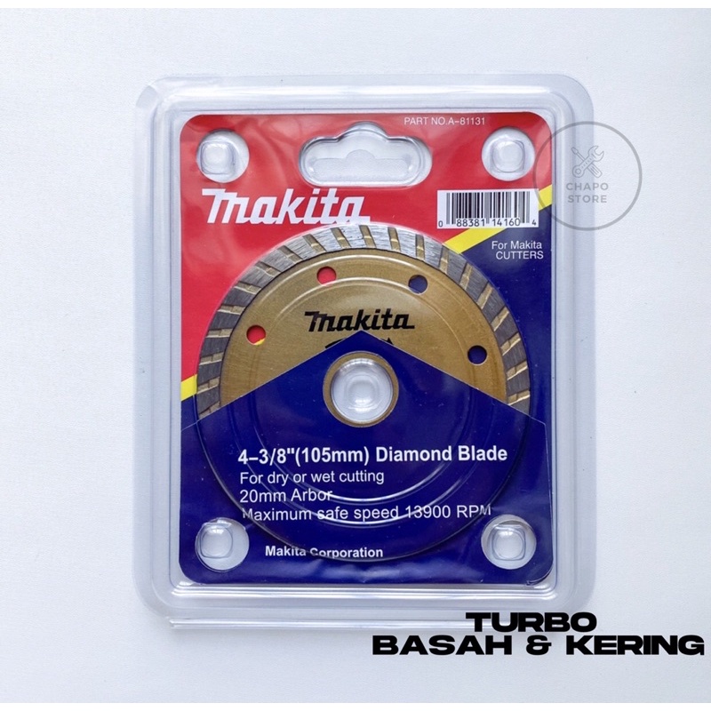 Makita diamond cutting wheel 4&quot; inch turbo mata gerinda potong keramik basah &amp; kering