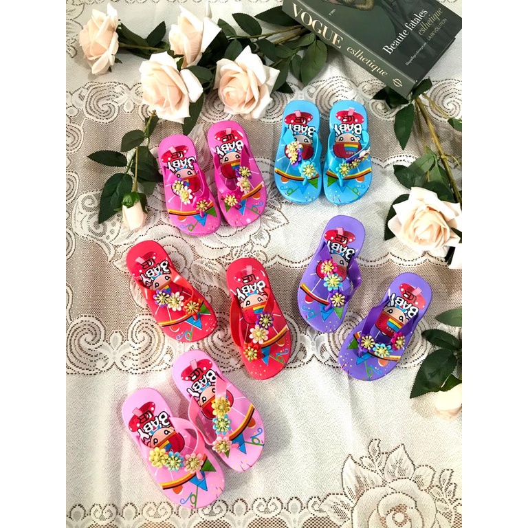 Sandal Japit Anak Kecil Motif Bunga Timbul LCR 798-6S ( KNS )