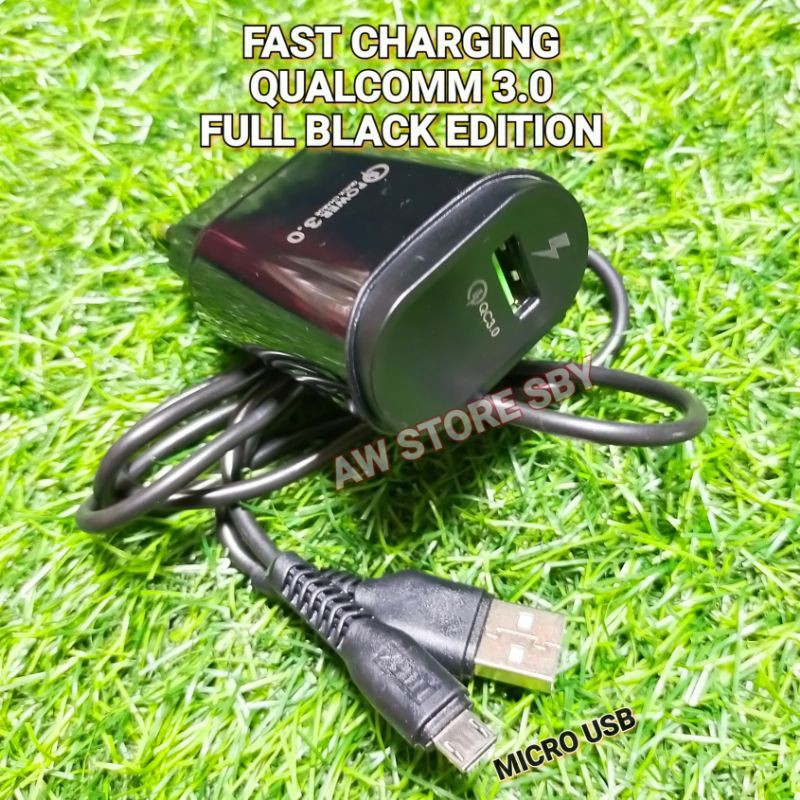 charger Android Micro Usb fast charging 3A Original product by U-Max [A31 HITAM]