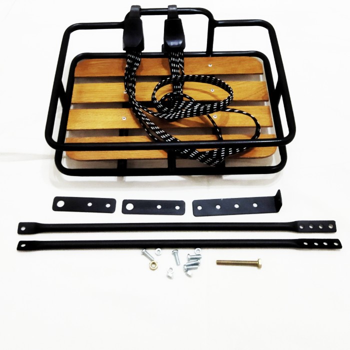 Aksesoris Sepeda - Rak Sepeda + Keranjang Sepeda + Mtb/Minion/Fixy/Seli - Hitam