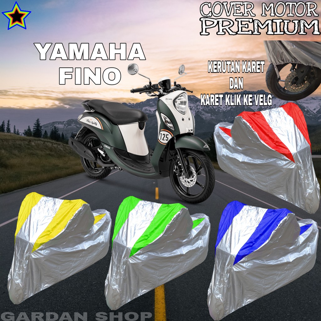 Sarung Motor YAMAHA FINO Silver KOMBINASI Body Cover Fino PREMIUM