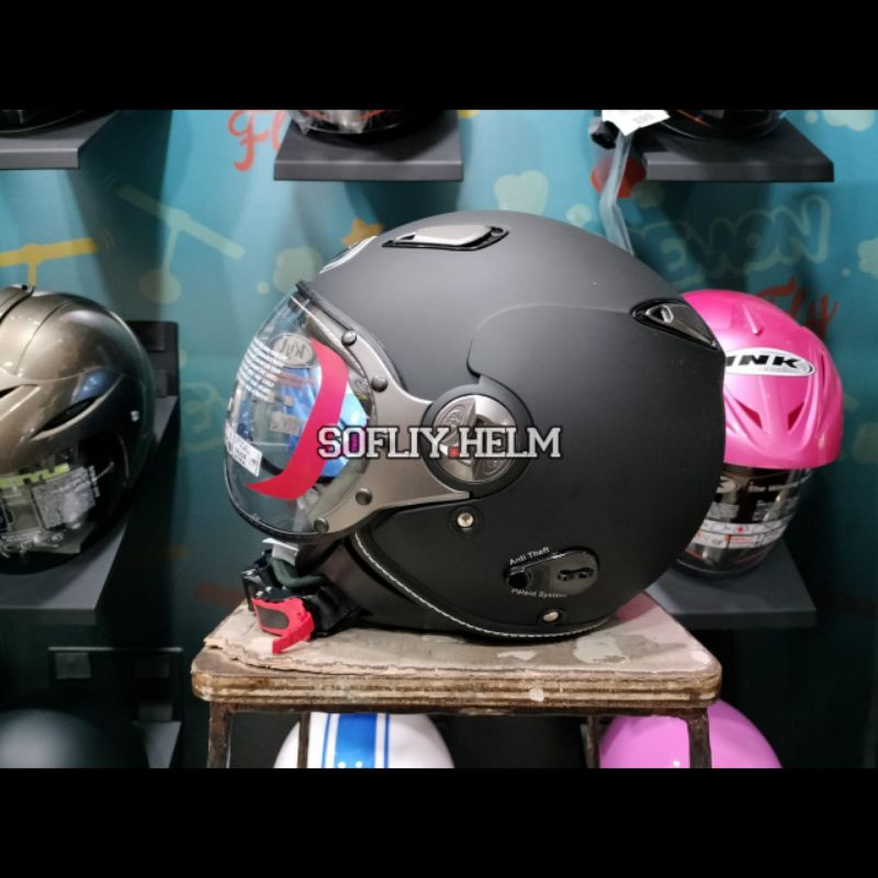 HELM KYT ELSICO SOLID BLACK DOFF HALF FACE KYT HELM HALF FACE KYT ELSICO MATT BLACK