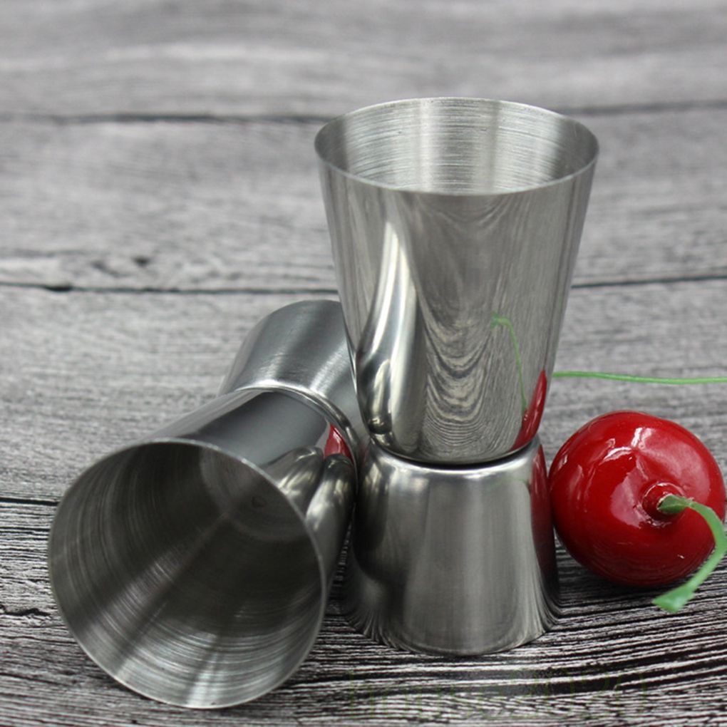 [house2020]Measure Jigger 25/50ml Stainless Steel Bar Measure Cup Dual Head Bar Drink Shaker Supplies