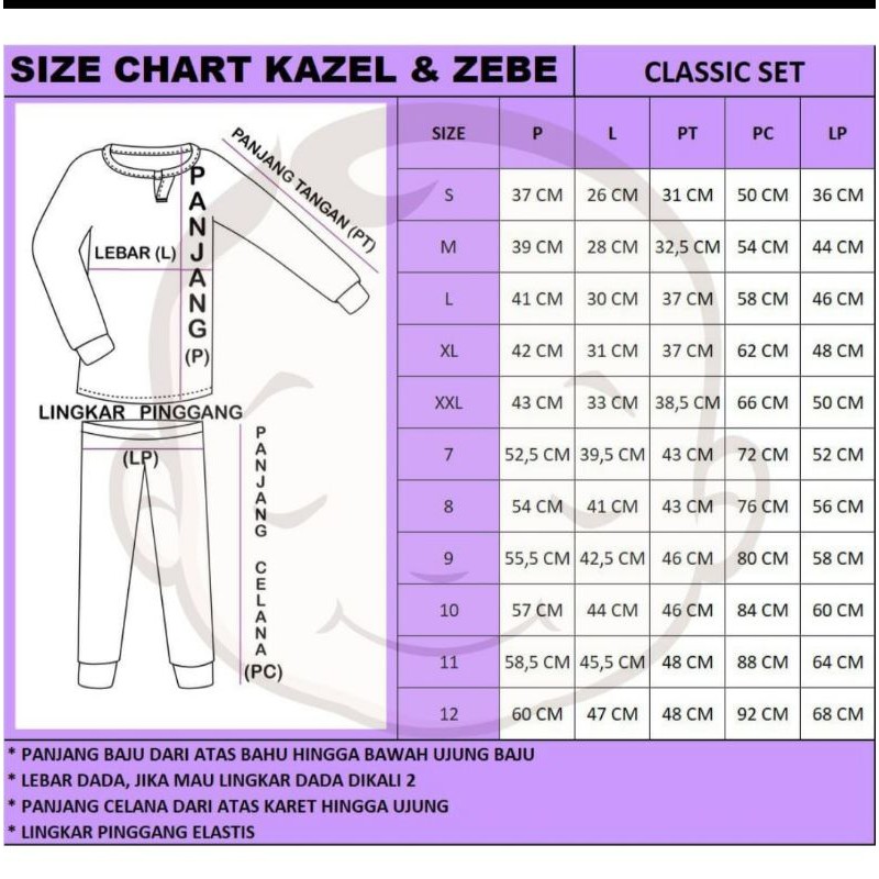 Kazel classic set edition part1/ piyama anak kazel zebe classic edition