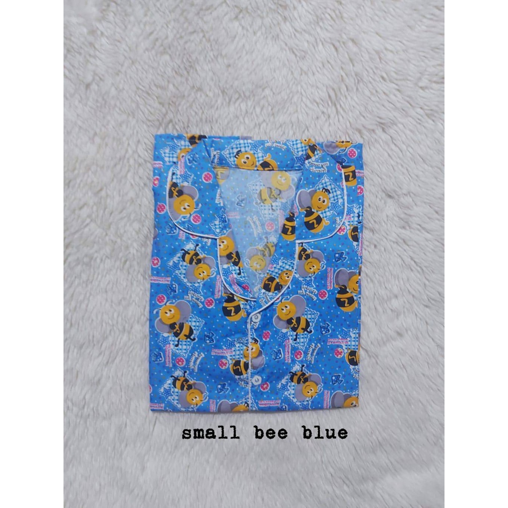 Setelan Piyama Baju Tidur  CP  JUMBO BIG SIZE  LD  116 - 120 Cm Motif Dewasa.-BEE SMALL BLUE