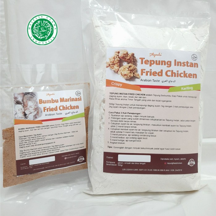 

PROMO Paket Tepung Instan Fried Chicken Arabian Taste + Bumbu Marinasi
