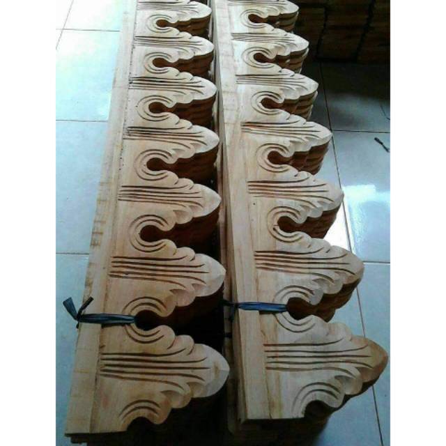 Lisplang atap rumah 2merer, Lisplang kayu mahoni