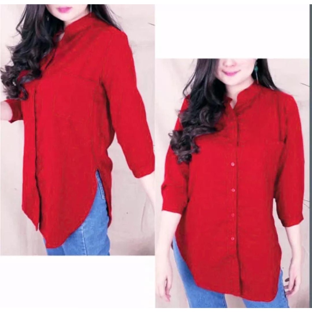 REAL PICTURE Blouse / Kemeja Wanita Lengan 7 per 8 / Kemeja Wanita BIG SIZE-2