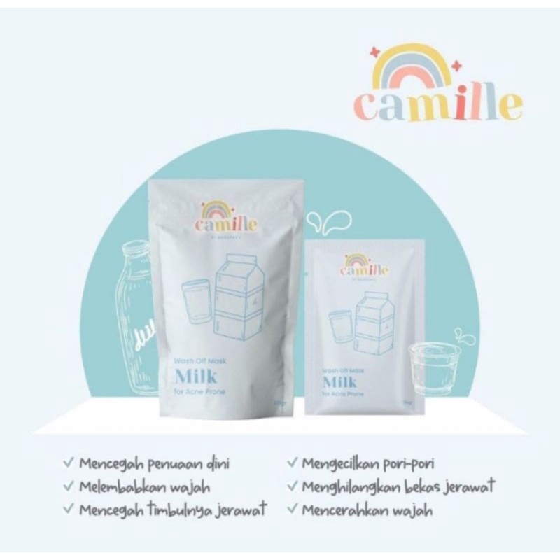 【Offline Store】CAMILLE BEAUTY Masker Wajah WashOff Mask | Little Pop Facemist | Strawberry Yogurt Body Scrub | Masker Skincare Bodycare Pemutih Wajah Tubuh Organik BPOM