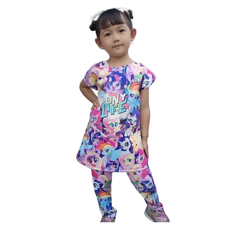 setelean baju anak lucu , set celana &amp; baju anak perempuan