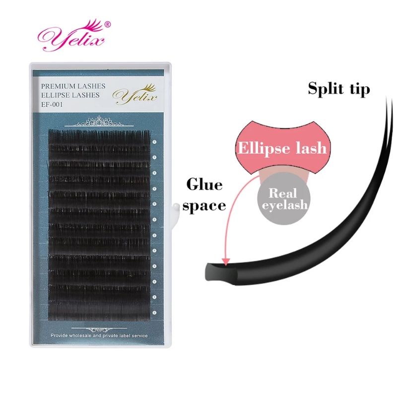 Yelix Ellipse (12 Rows) Yelix Ellipse Premium eyelash extensions (LEMBUT BANGET) bulu mata cetar soft